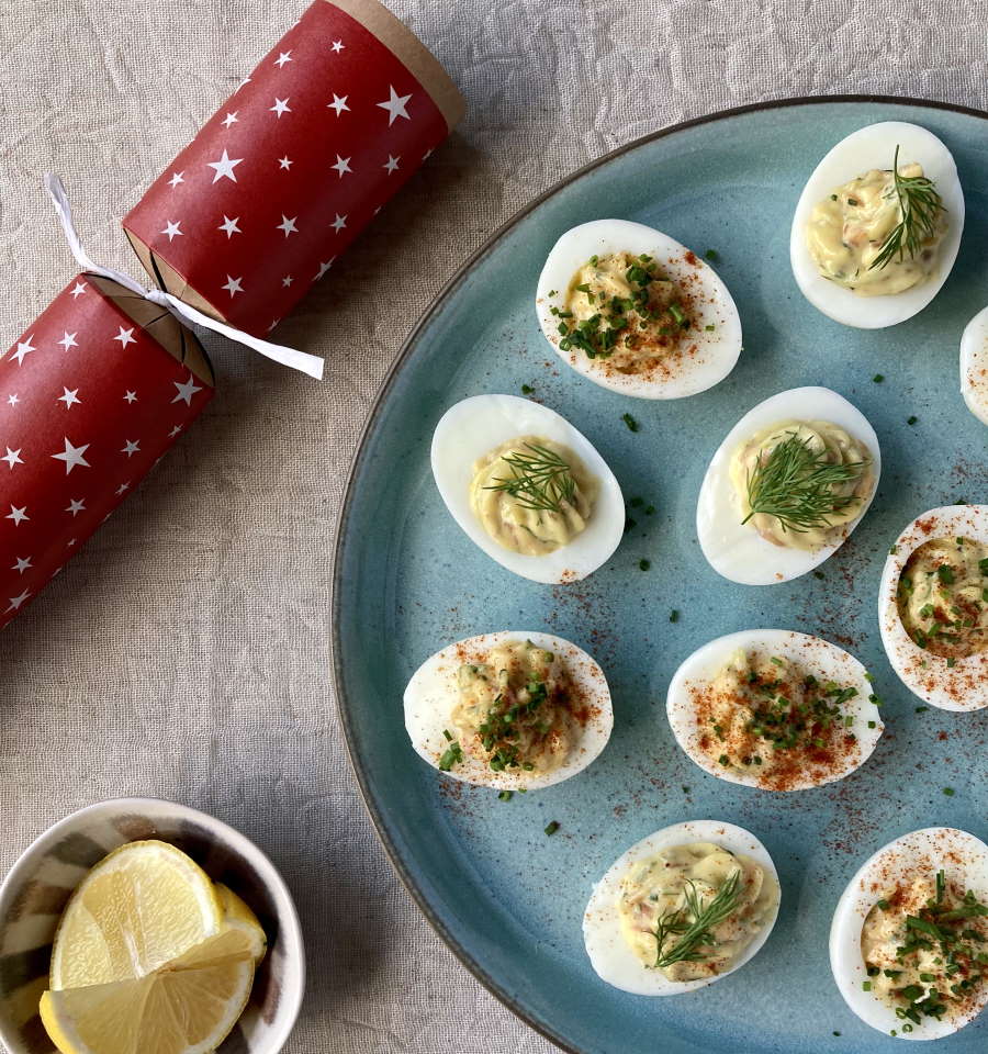 Smoked Salmon & Crab Deviled Eggs