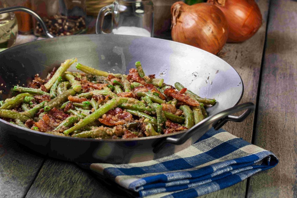 Green Beans, Bacon & Bread Crumbs