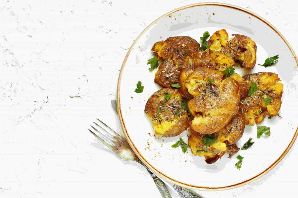 Salt & Vinegar Smashed Potatoes