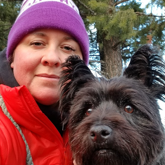 FoodMarble user Adriane Peak and her dog